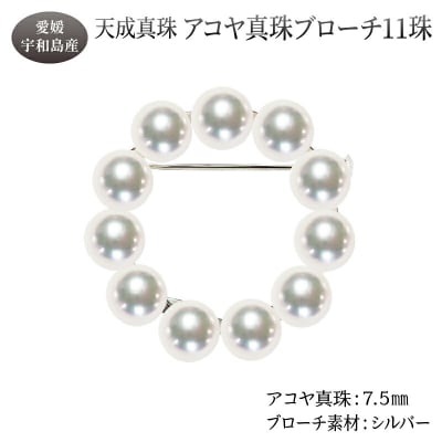 アコヤ真珠ブローチ7.5mm BR3894 天成真珠 A375-114018