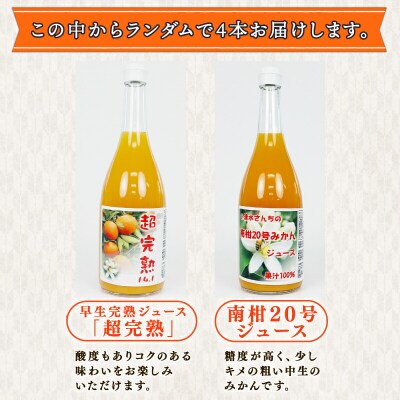 みかんジュース 720ml × 4本 小清水農園 ストレートジュース H015-033001