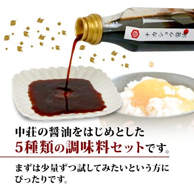 調味料 こだわり5本セット 醤油 だし醤油 ぽん酢 中荘本店  J010-119005