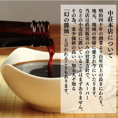調味料 6種類セット 中荘本店 醤油 だし醤油 さしみ醤油 ぽん酢 麦みそ J015-119004
