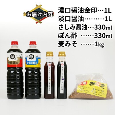調味料5種類セット 中荘本店 J010-119003