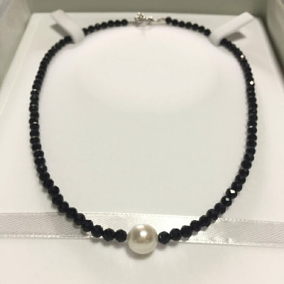 パール 2WAY チョーカー ブレスレット オニキス 45cm 暁工房 A060-002009