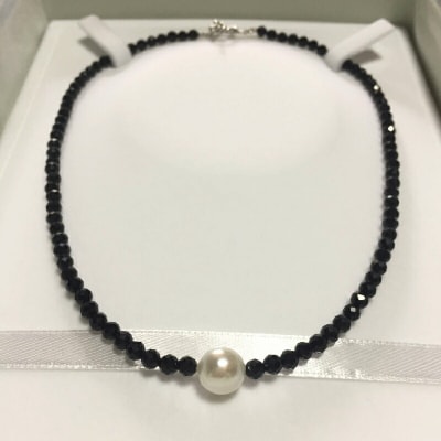 パール2WAYチョーカーブレスレット オニキス 40cm 暁工房 A060-002007