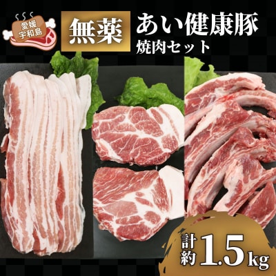 焼肉 セット 豚肉 計約 1.5kg あい健康豚 BBQ 愛媛 宇和島 E024-154004