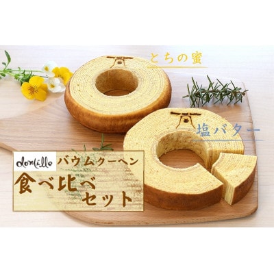 バウムクーヘン2種食べ比べセット【塩バターバウムクーヘン・栃の蜜バウムクーヘン】