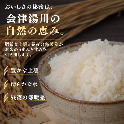 【発送月固定定期便】湯川村産米 食べ比べセット5kg(R8.10・12・R9.2・4・6・8)全6回