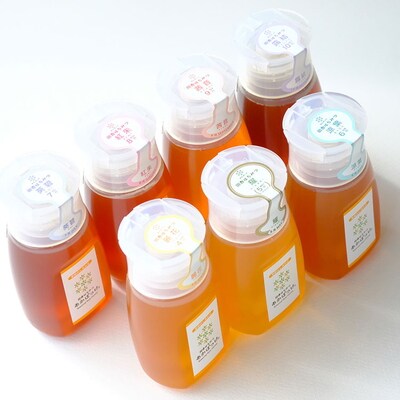 田舎はちみつボトル7種セット[ピタッとボトルB7] 【茨城県共通返礼品/五霞町】 _EY07