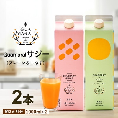 サジージュース 100%と+ゆず 1000ml×各1本セット(計2本) | サジー _DX06