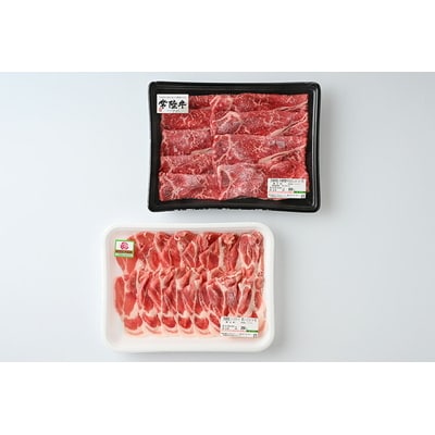 古河市産ローズポーク&常陸牛『しゃぶしゃぶセット』〈茨城県共通返礼品〉 | 肉 牛肉 _AD09