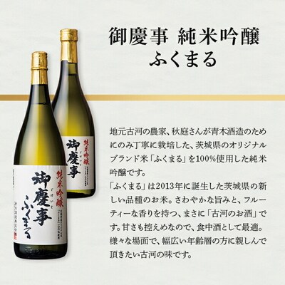 御慶事 純米吟醸飲み比べ3本セット(ひたち錦・雄町・ふくまる)720ml 各1本|酒 _AA33