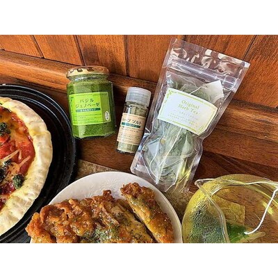 バジルジェノベーゼ 万能ハーブソルト 食後に最適なハーブティの3点セット _CI03