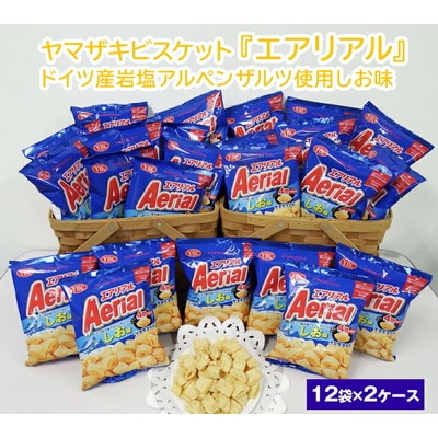 ヤマザキビスケット『エアリアル』ドイツ産岩塩アルペンザルツ使用しお味(12袋×2ケース) _BY07