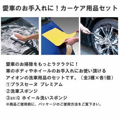 愛車のお手入れに!アイオンカーケア用品セット | 清掃 掃除 スポンジ 雨 洗車 吸水 _BW05