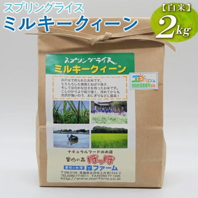 スプリングライス ミルキークィーン (白米)2kg | 米 こめ コメ 2キロ 精米 _BI21