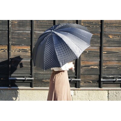 雪華模様のオリジナル傘(サイズ65cm)カラー:ブラック | 傘 かさ 65センチ 雨 _BL09
