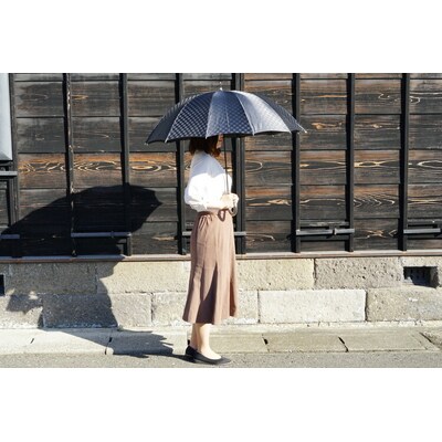 雪華模様のオリジナル傘(サイズ65cm)カラー:ブラック | 傘 かさ 65センチ 雨 _BL09