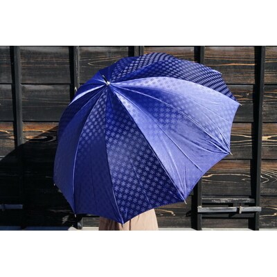 雪華模様のオリジナル傘(サイズ65cm)カラー:ネイビー | 傘 かさ 65センチ 雨 _BL10