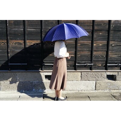 雪華模様のオリジナル傘(サイズ65cm)カラー:ネイビー | 傘 かさ 65センチ 雨 _BL10