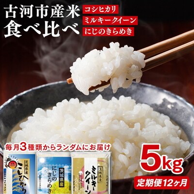 【定期便12か月】令和7年産お米食べ比べ コシヒカリ・ミルキークイーン・にじのきらめき _DP63