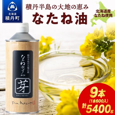 積丹半島の大地の恵 なたねあぶら 芽(はじまり)添加物不使用 3ケース(600g9本)