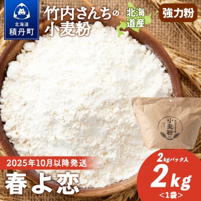 竹内さんちの小麦粉 北海道 春よ恋 2kg×1袋 