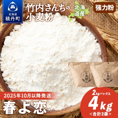 竹内さんちの小麦粉 北海道 春よ恋 2kg×2袋 