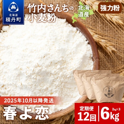 12ヵ月定期便 竹内さんちの小麦粉 春よ恋 2kg×3