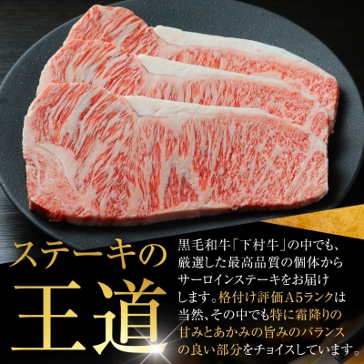 【定番】大府特産A5黒毛和牛下村牛極上サーロインステーキ　3枚入り約600g