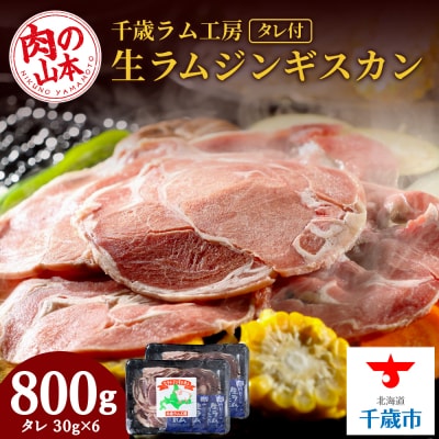 千歳ラム工房 生ラムジンギスカン 800gたれ付き ラム肉 羊肉 北海道 ≪肉の山本≫