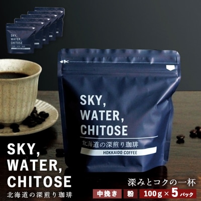 SKY,WATER,CHITOSE 北海道の深煎り珈琲(100g)×5パック
