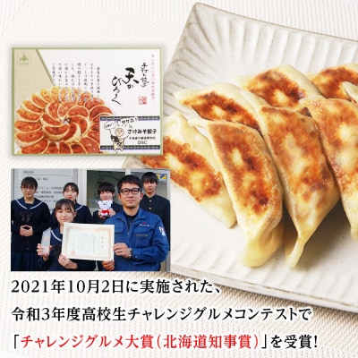 ☆千歳市ふるさと納税☆千歳高校と手打ち餃子天のびろくがコラボ!さけみそ餃子 3箱セット