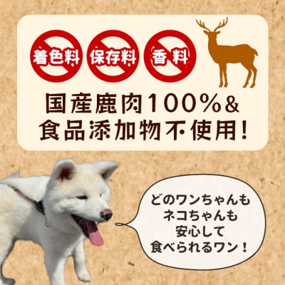 国産 鹿肉 無添加 筋膜ジャーキー 100g 犬 犬用 猫 ペットフード おやつ