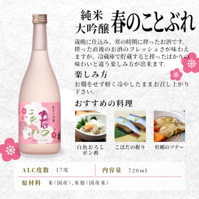 数量限定 刺身こんにゃく付き 日本酒 春のことぶれ・はつなつの風 720ml 2本セット 純米大吟醸