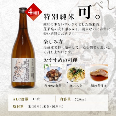 【全4回】日本酒 鉄板定期便 甘口 辛口 (720ml×各1) 蓬莱泉 関谷醸造 酒 お酒 お米