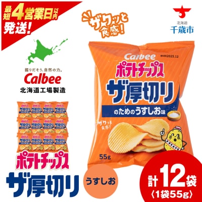 ポテトチップスザ厚切り のためのうすしお味 55g 12袋 1箱