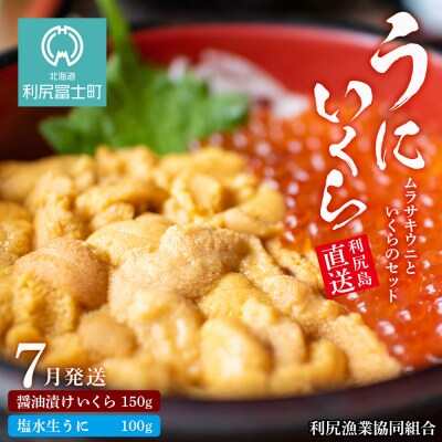 【2025年発送受付】★直送 塩水生うに(ムラサキウニ)&いくらセット7月発送【利尻漁組】