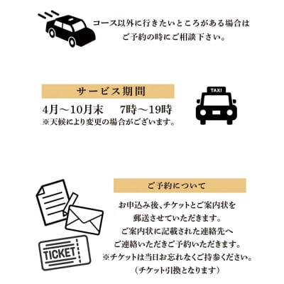 利尻島周遊♪貸切観光タクシー5時間フリー利用券(小型タクシー4名様まで)