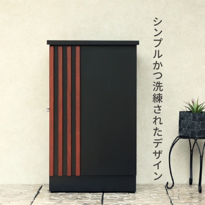 宅配ボックス Renzo レンツォ PBX-147(ブラック/ウォールナット木目)