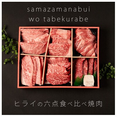 志方牛　6点食べ比べ　焼肉　600g(100g×6種)　黒毛和牛