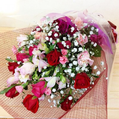 産地直送の薔薇【バラの花束　ワンサイド　大】ギフト・贈り物に　ばらの生花