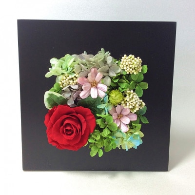 長く楽しめるバラ【プリザーブドフラワープレートA】ギフト・贈り物に　薔薇の花　フラワーアレンジメント
