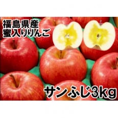 福島県のりんご サンふじ3kg蜜入り(8～12玉) ギフト・贈答用