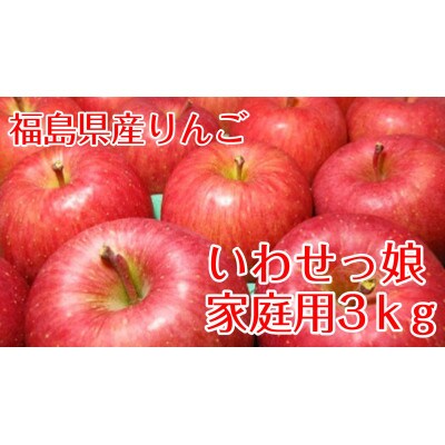 【訳あり家庭用りんご】福島県のリンゴ　いわせっ娘3kg(8～12玉)