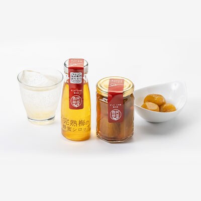 果物の果汁で作る食欲応援セット　果樹園コンポート＜いちじく＞・完熟梅の蜂蜜シロップ