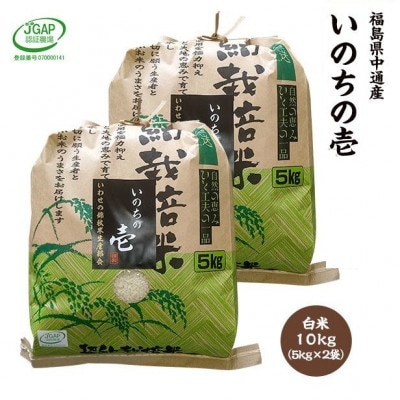 【新米受付】令和7年産須賀川市産いのちの壱精米10kg JGAP認証農場で栽培したお米です。