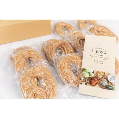 グルテンフリー 米粉で作った麺「う米めん」玄米タイプ　100g×100食