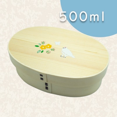 「花咲くらいちょう」漆絵入り 一段曲げわっぱ弁当箱