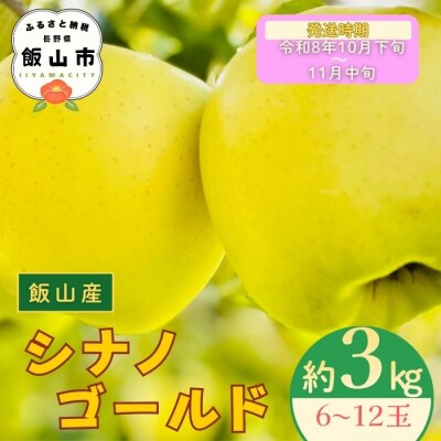 【先行予約丨2026年10月下旬より順次発送】シナノゴールド【約3kg (6〜12玉)】