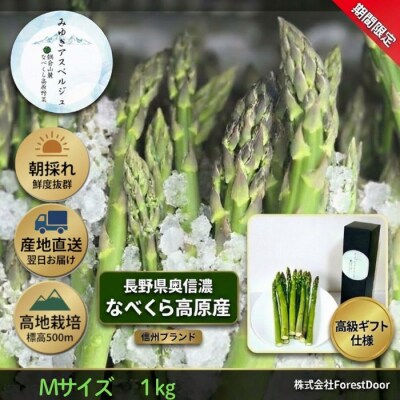 【期間限定】アスパラガス みゆきアスペルジュ Mサイズ 1kg入り(35～40本)
