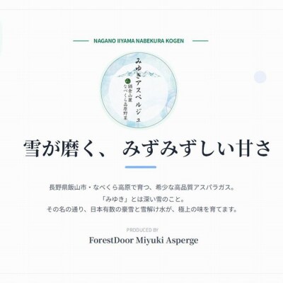 【期間限定】アスパラガス みゆきアスペルジュ Lサイズ 1kg入り(24〜28本)